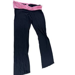 "SWEET DREAMZZZ" Wild Pink Cheetah Waist VTG Y2K Leggins SZ M Flare Bottom Tween